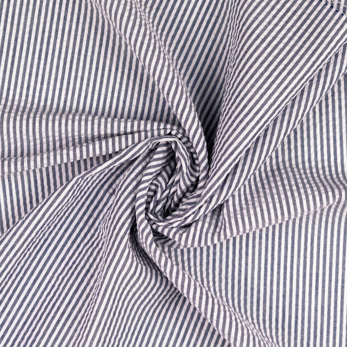 Seersucker stripes, navy blue