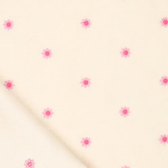 Lightweight Sherpa fleece with embroidery Camilla, cream