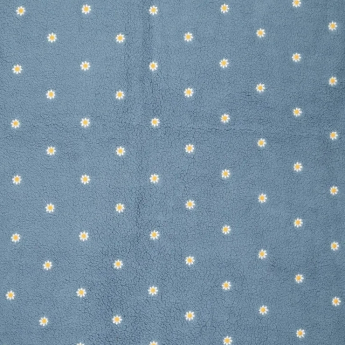 Sherpa Fleece leicht Stickerei Camilla, jeansblau