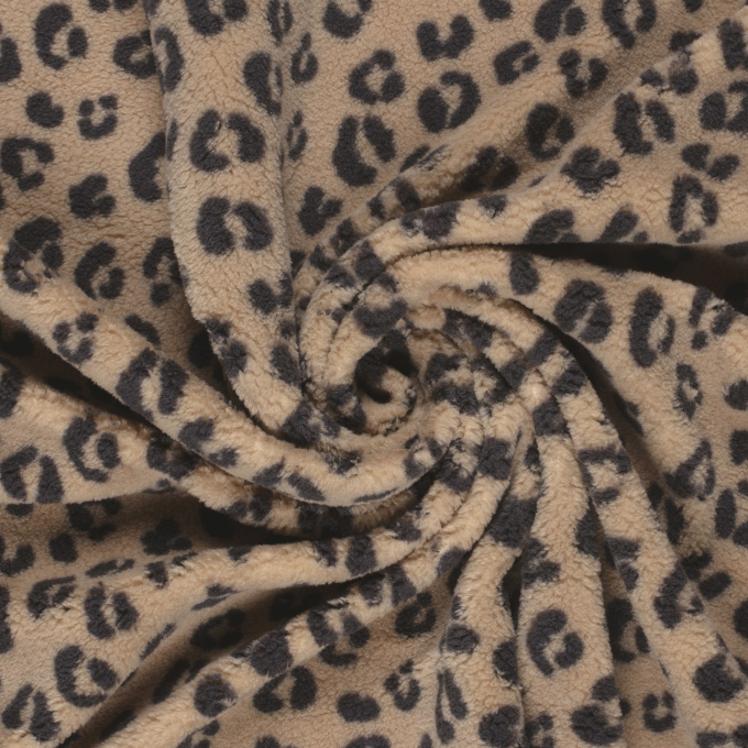 Sherpa Fleece Leopard, hellbraun