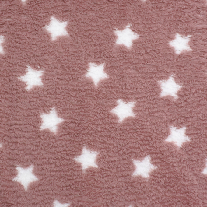 Sherpa fleece stof Stars, oudroze