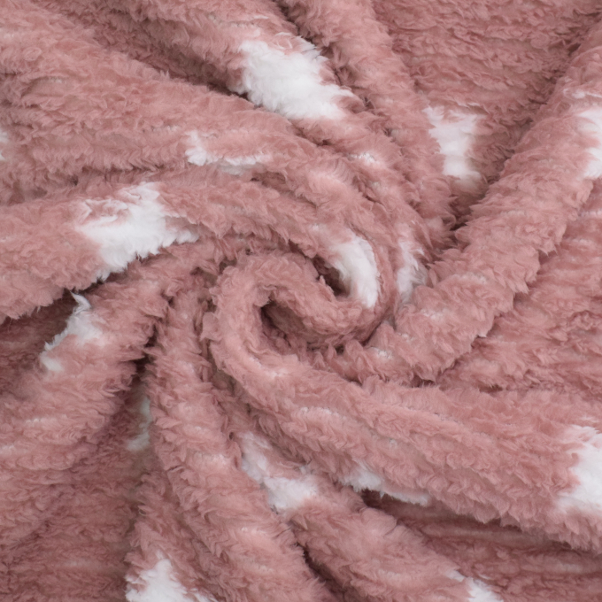 Sherpa fleece stof Stars, oudroze