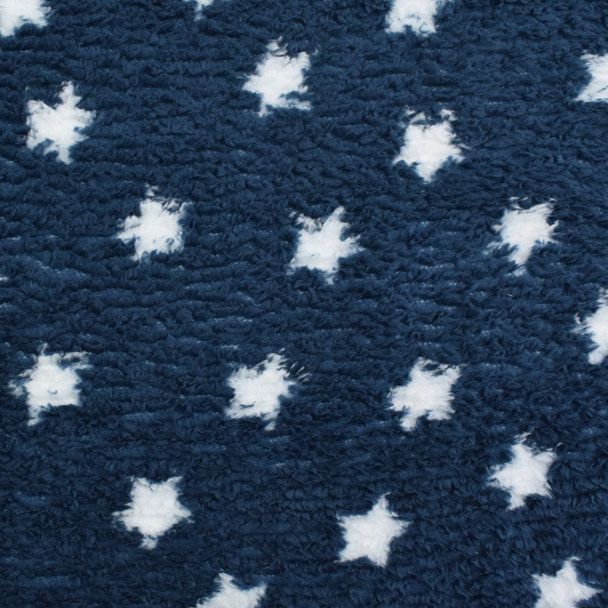 Sherpa fleece Stars, dark blue