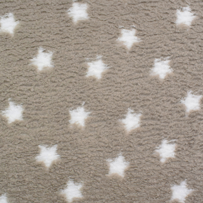 Sherpa fleece Stars, light brrown