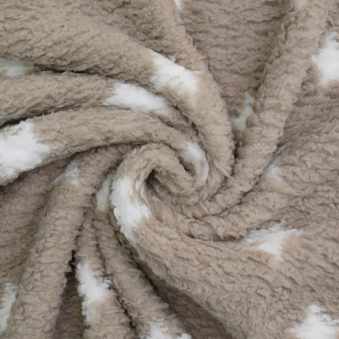 Sherpa fleece Stars, light brrown