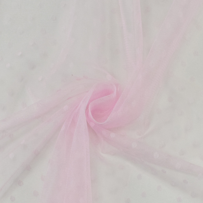 Tissu tulle souple à pois Dots, rose clair