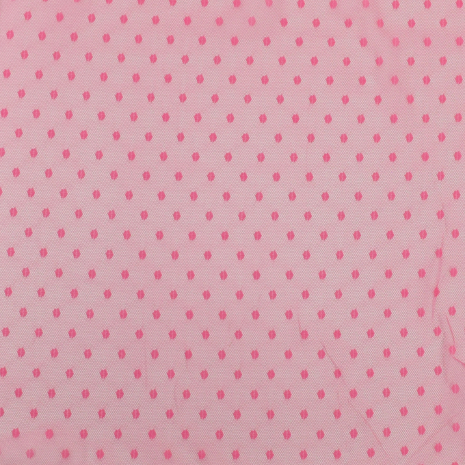 Tissu tulle souple à pois Dots, rose fuchsia
