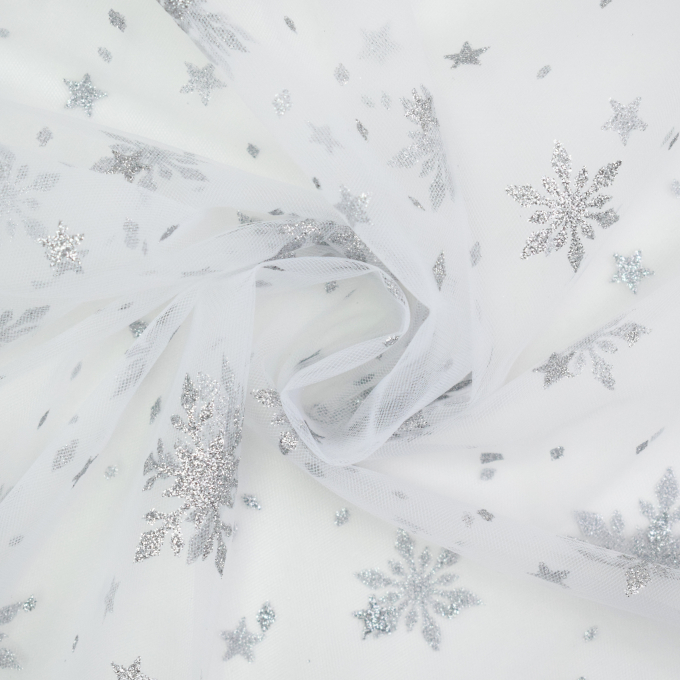 Soft tule frozen chrystals, wit