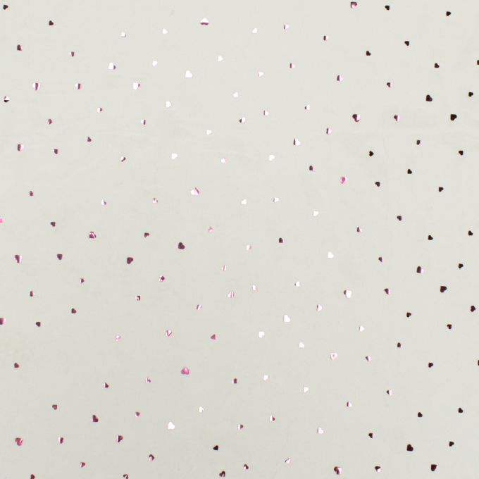 Tissu tulle souple coeurs brillants glitter hearts, rose