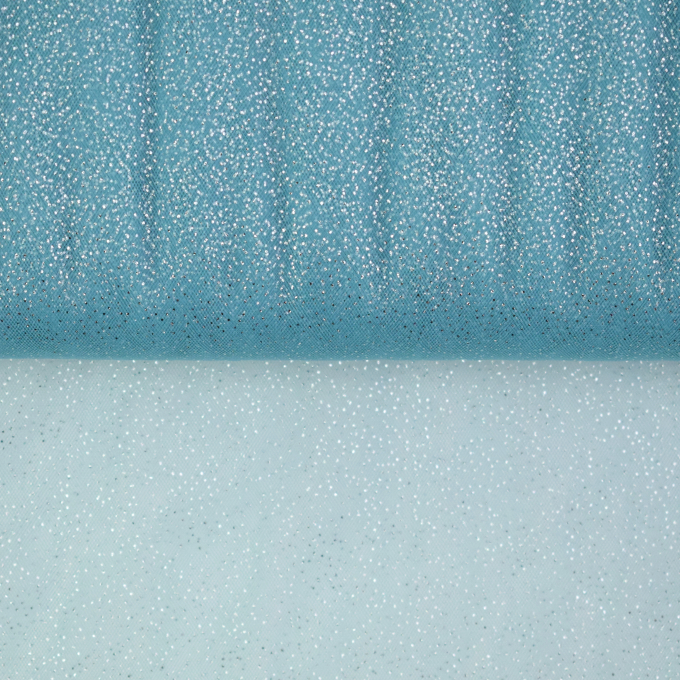 Tissu tulle souple glitter, turquoise