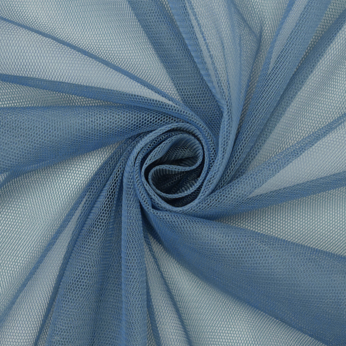 Tissu tulle souple, bleu denim