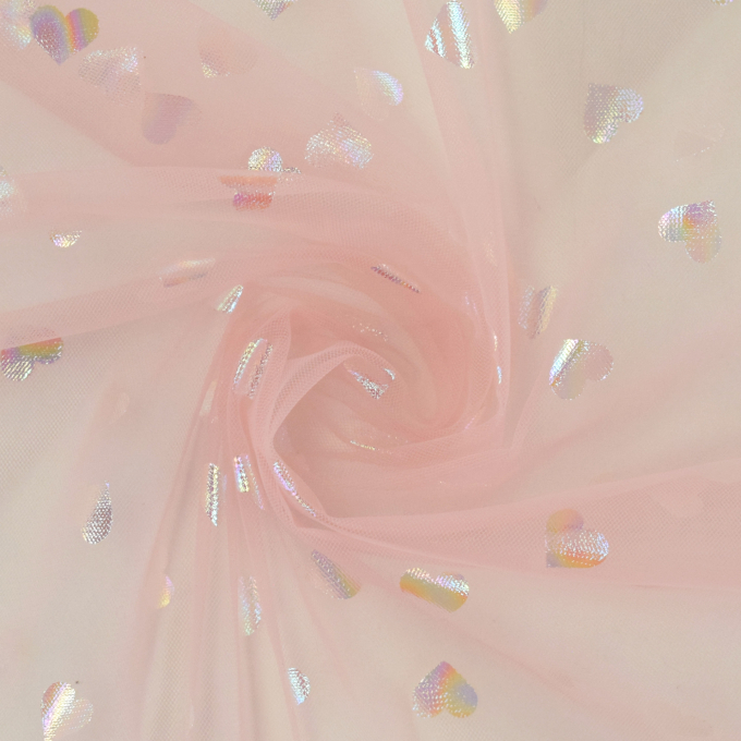Soft tule Shiny Hearts, roze