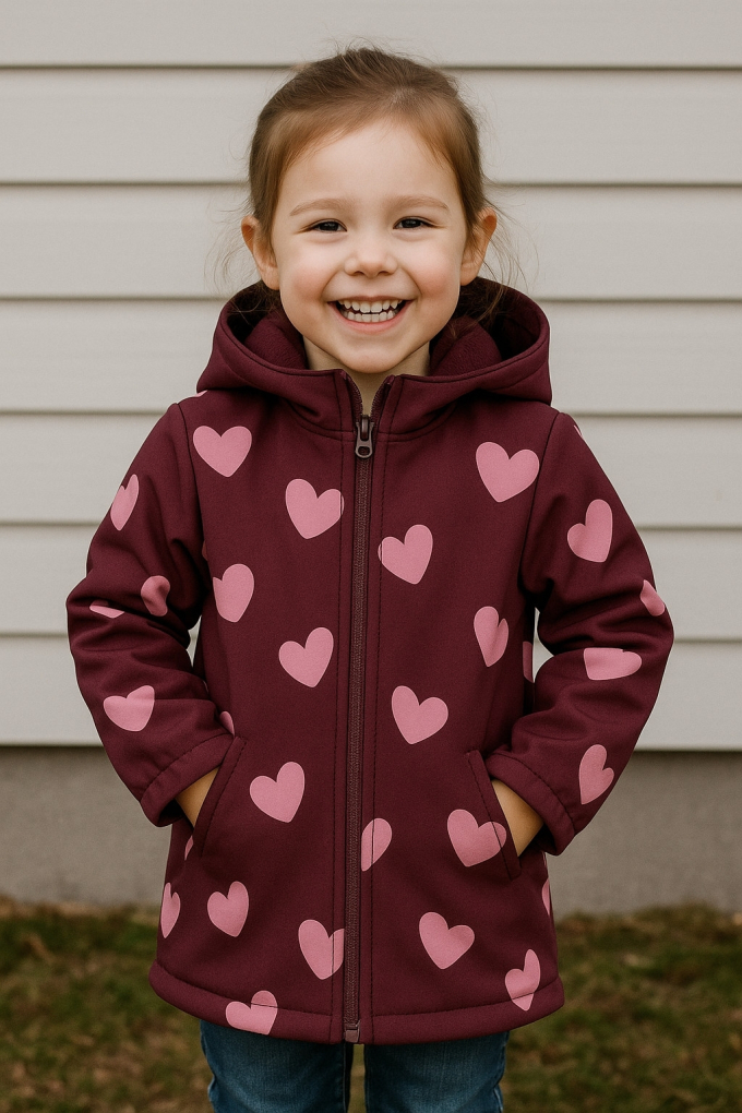 Softshell hartjes, wijnrood