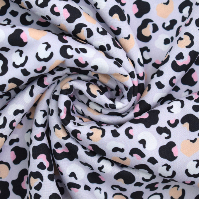 Tissu softshell déperlant Léopard Little Leo, gris clair