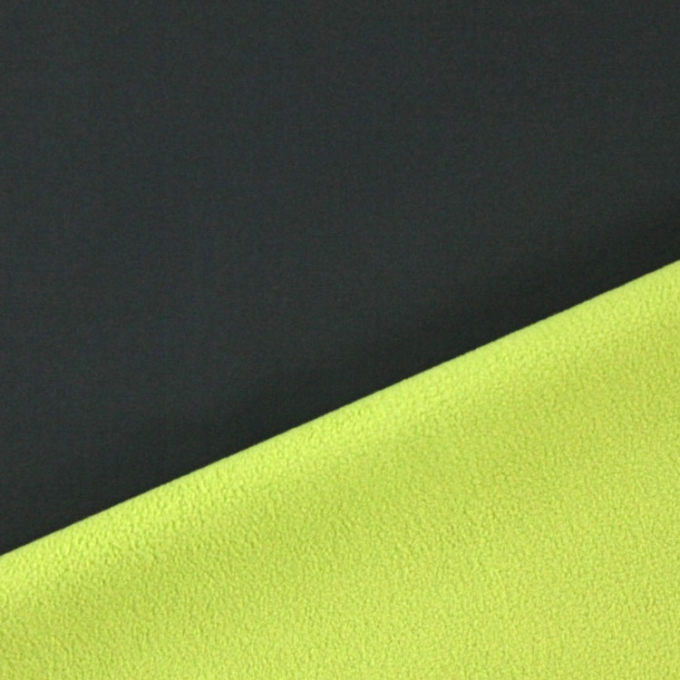 Tissu softshell bi tons, gris foncé - vert fluo