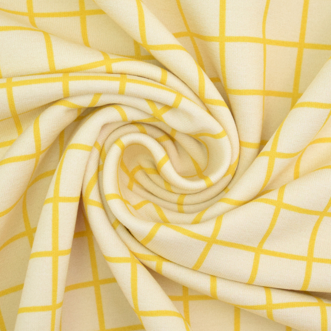 Tissu sweat léger bio Albstoffe Hamburger Liebe Beetles & Bugs Grids, jaune
