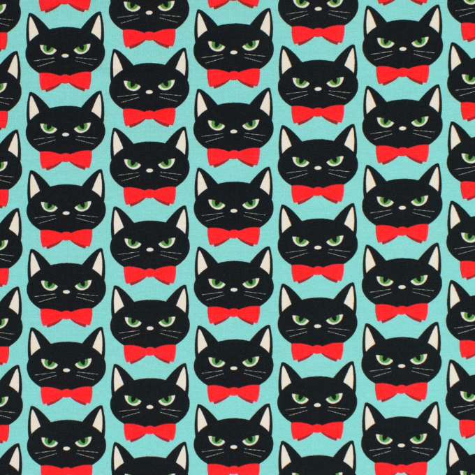 Sommersweat Albstoffe Hamburger Liebe Bling Bling Meow, mint