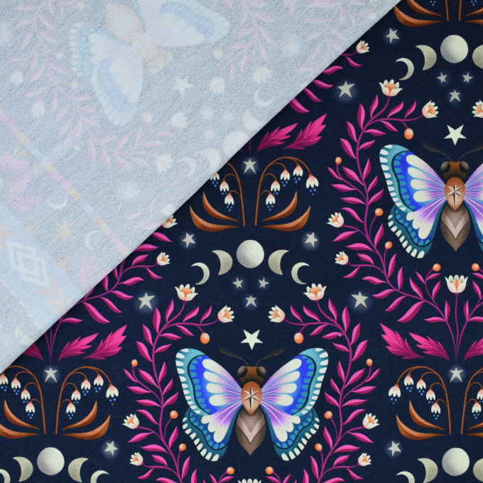 Sommersweat Albstoffe Hamburger Liebe Midnight Luna Moth, marine