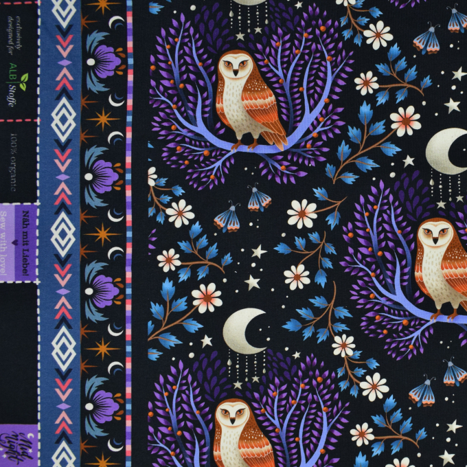 Sommersweat Albstoffe Hamburger Liebe Midnight Wise Words, schwarz