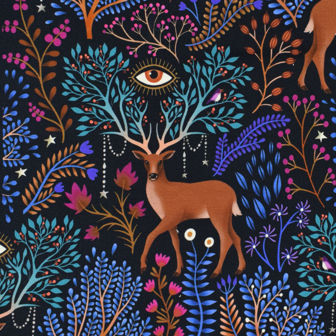 Sommersweat Albstoffe Hamburger Liebe Midnight Noctum Life, schwarz