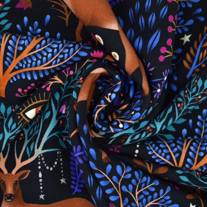 Sommersweat Albstoffe Hamburger Liebe Midnight Noctum Life, schwarz