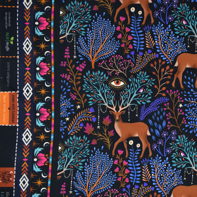 Sommersweat Albstoffe Hamburger Liebe Midnight Noctum Life, schwarz
