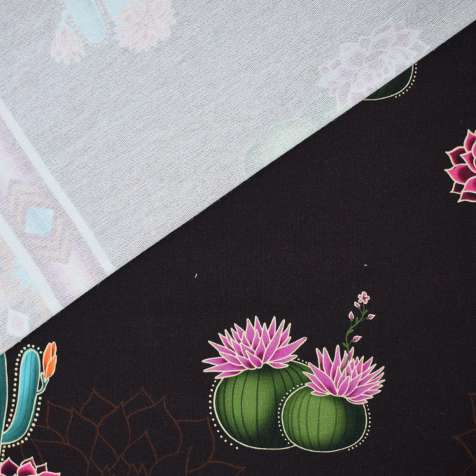 Tissu sweat léger bio Albstoffe Hamburger Liebe Western Fairy Tales Prairie Blossom, marron foncé