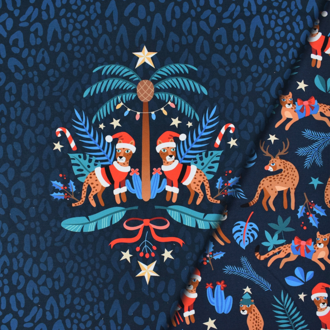 Sweatshirt Panel Albstoffe Hamburger Liebe Wild XMas Leo, dark blue