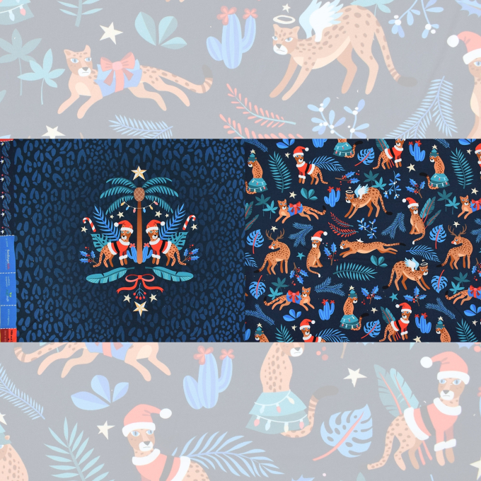 Sweatshirt Panel Albstoffe Hamburger Liebe Wild XMas Leo, dark blue