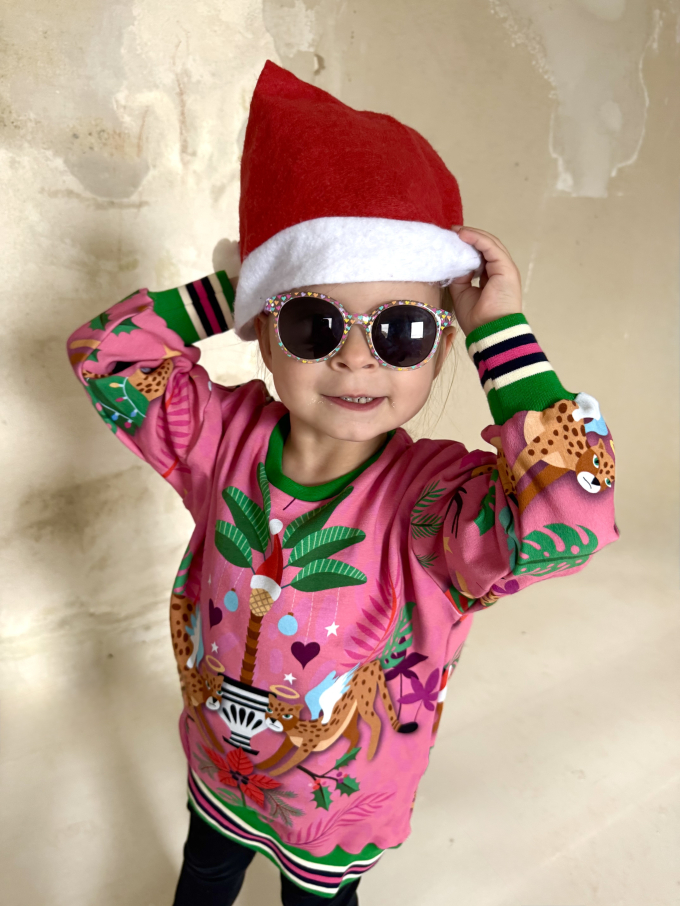 Sweatshirt Panel Albstoffe Hamburger Liebe Wild XMas Leo, bright pink