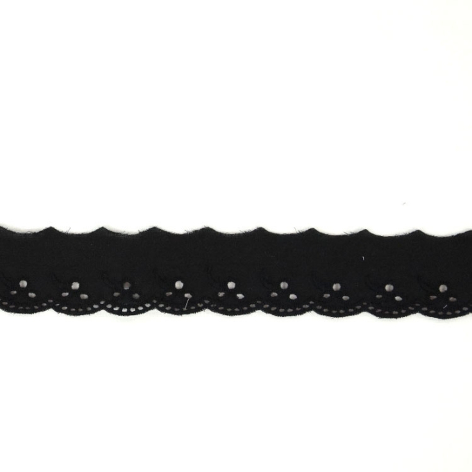 Ruban dentelle Fleur, noir