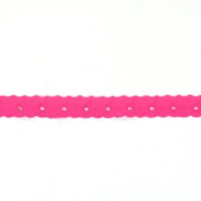 Ruban dentelle mini fleur, rose fuchsia