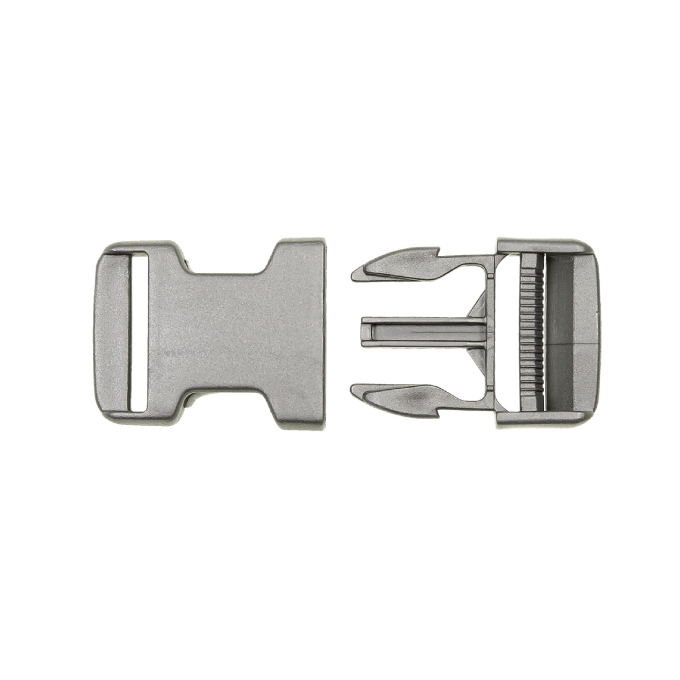 Fermoir clip plastique 30mm boucle Bouclip, gris