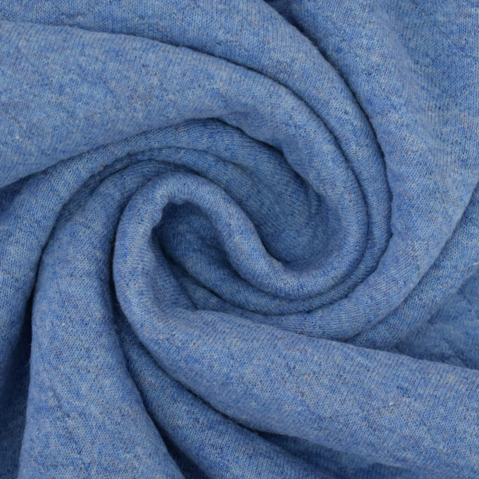 Sweatshirt gestikt wafelpatroon, blauw gemêleerd