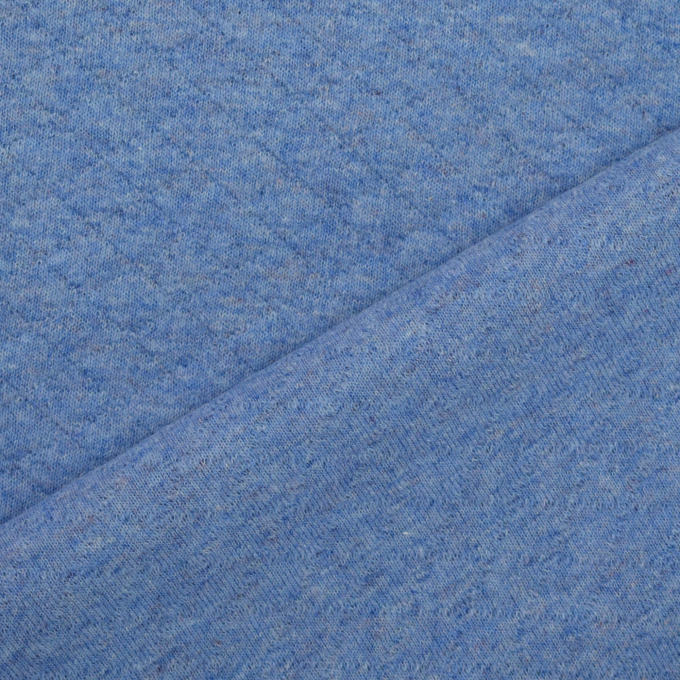Sweatshirt gestikt wafelpatroon, blauw gemêleerd