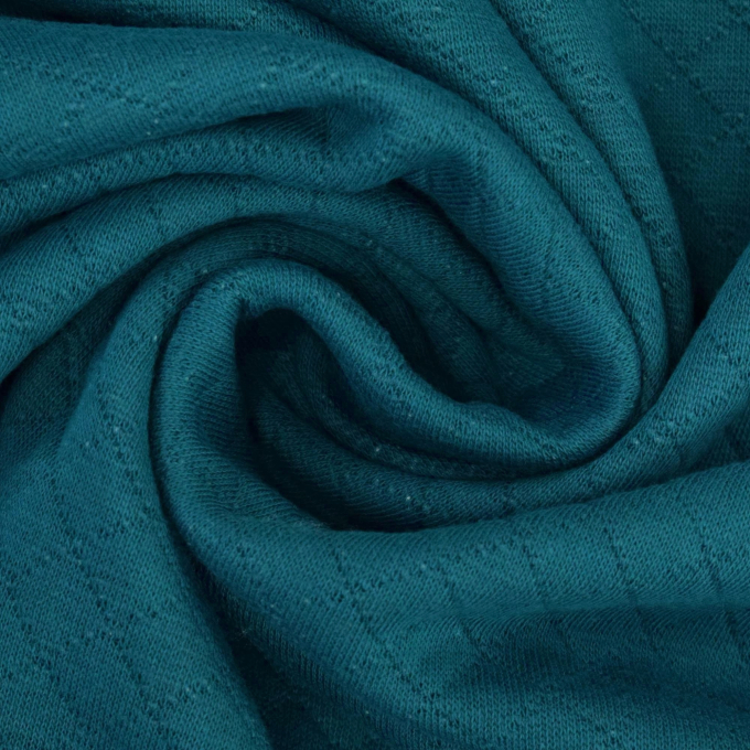 Tissu sweat matelassé, bleu pétrole