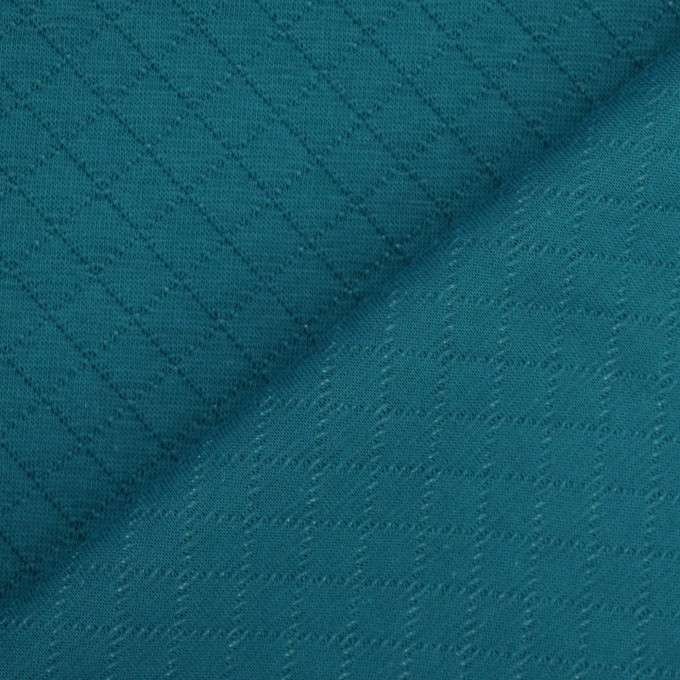 Tissu sweat matelassé, bleu pétrole