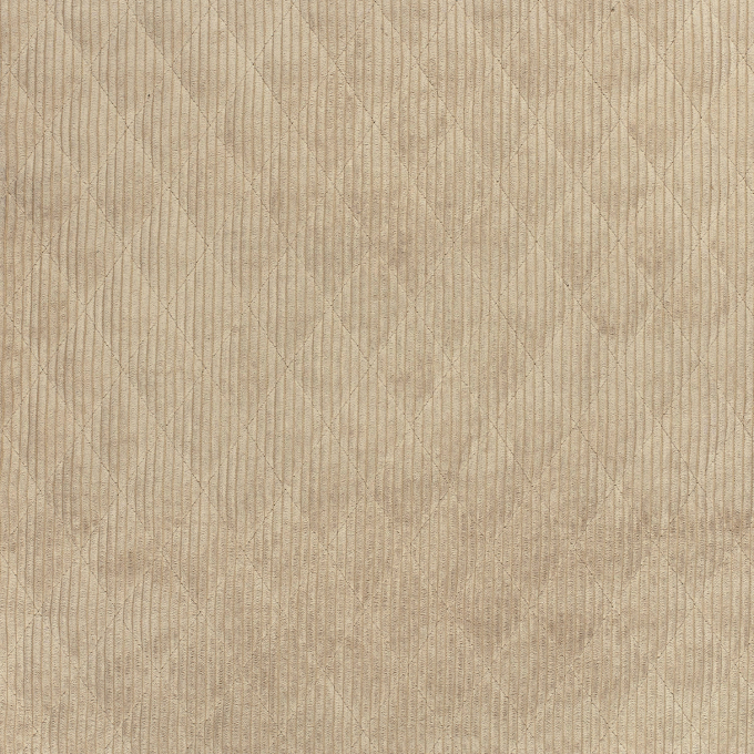 Tissu matelassé molletonné velours côtelé, beige