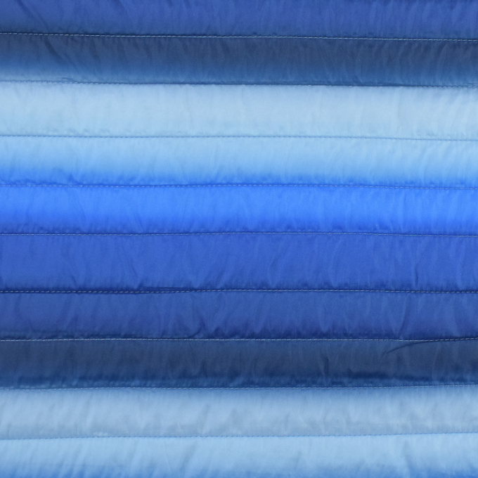 Tissu matelassé molletonné Dégradé de couleurs, bleu