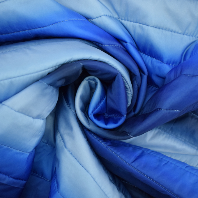 Tissu matelassé molletonné Dégradé de couleurs, bleu