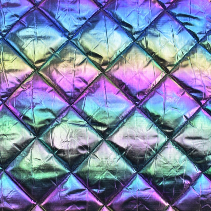 Doorgestikte stof Holographic, veelkleurig