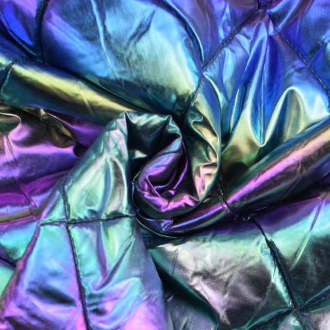 Doorgestikte stof Holographic, veelkleurig