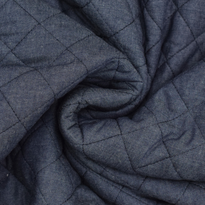 Gewatteerde stof met imitatiebont denim, donkerblauw