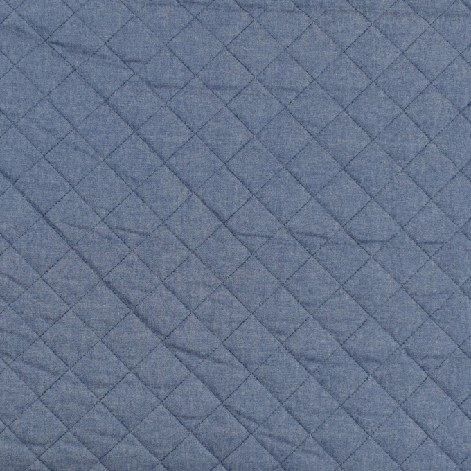 Tissu matelassé envers fausse fourrure look jean, bleu denim