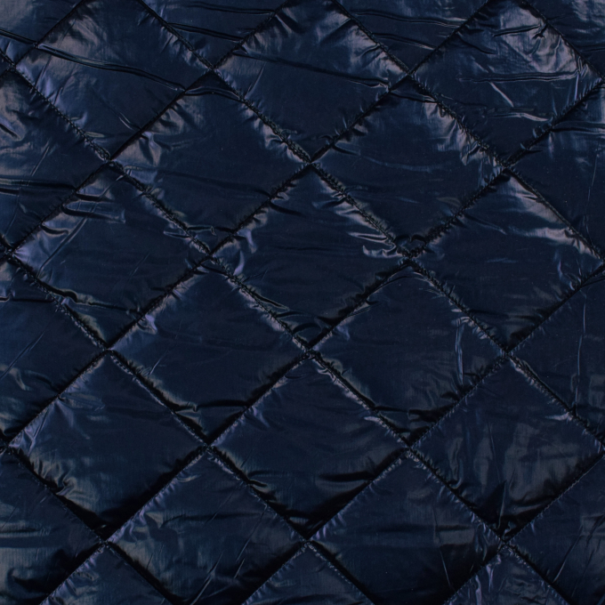 Doorgestikte stof Shine, donkerblauw
