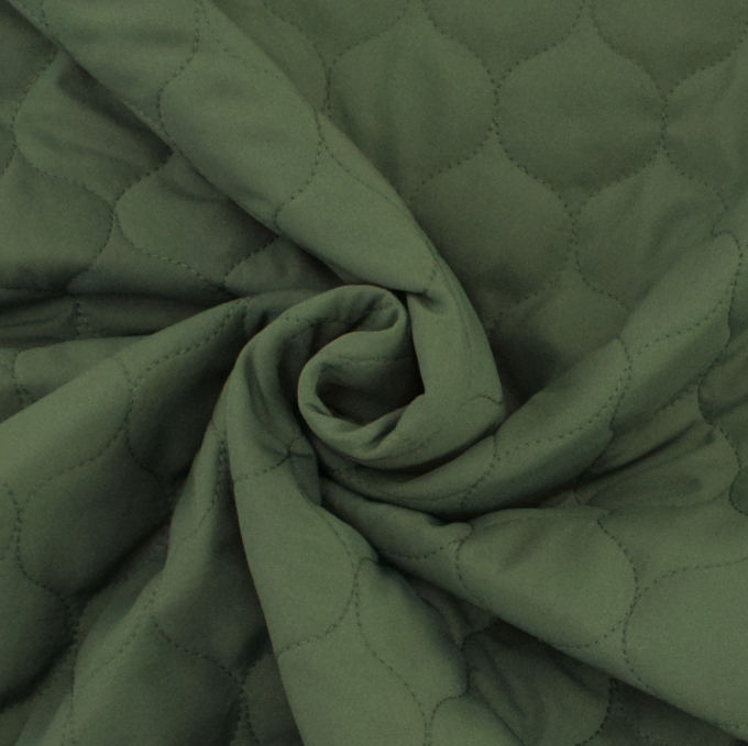 Tissu matelassé molletonné losanges Alma, vieux vert