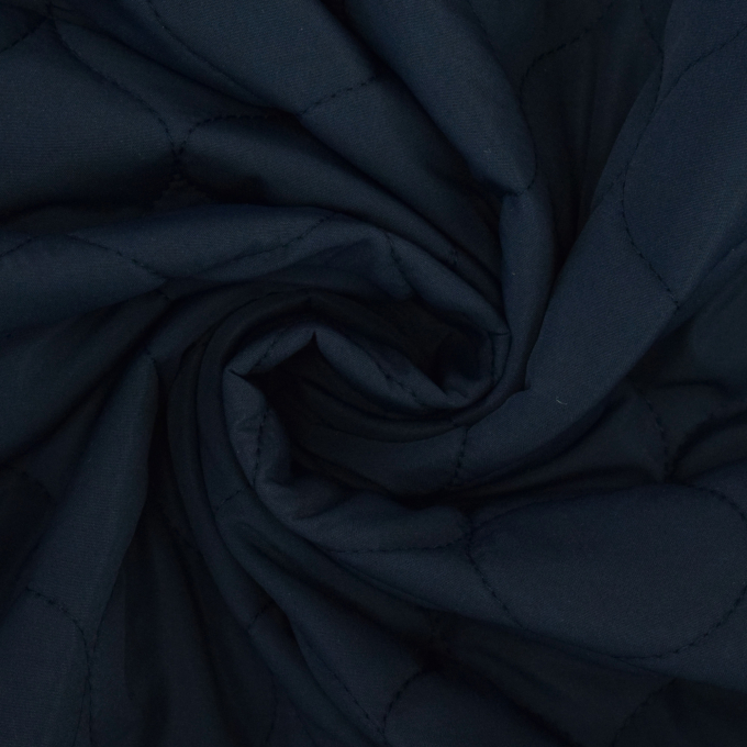 Tissu matelassé molletonné losanges Alma, bleu foncé