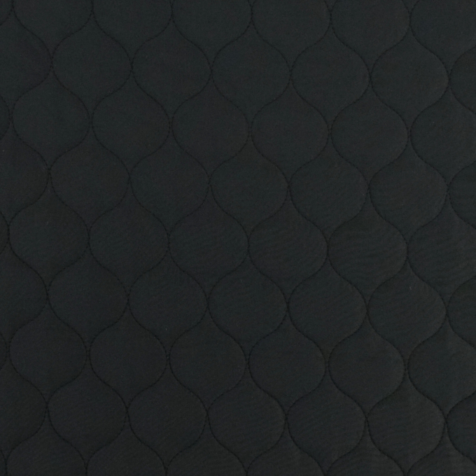 Tissu matelassé molletonné losanges Alma, noir