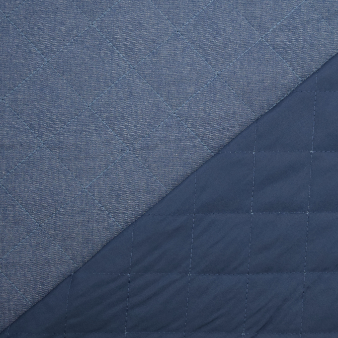 Doorgestikte stof Chambray, jeansblauw