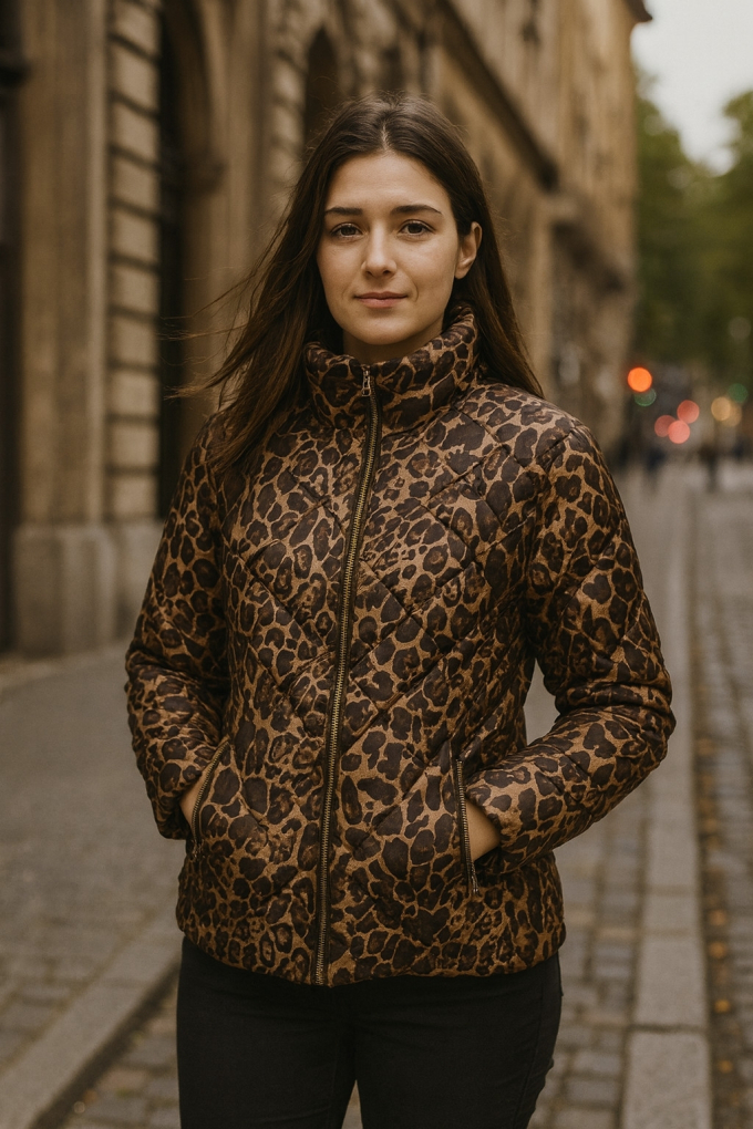 Gewatteerde stof luipaard, bruin